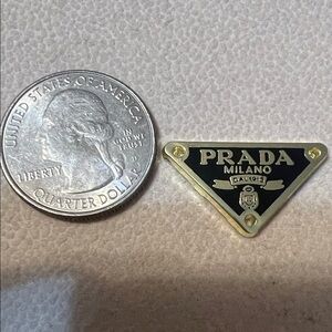 Black and Gold Logo Triangle charm